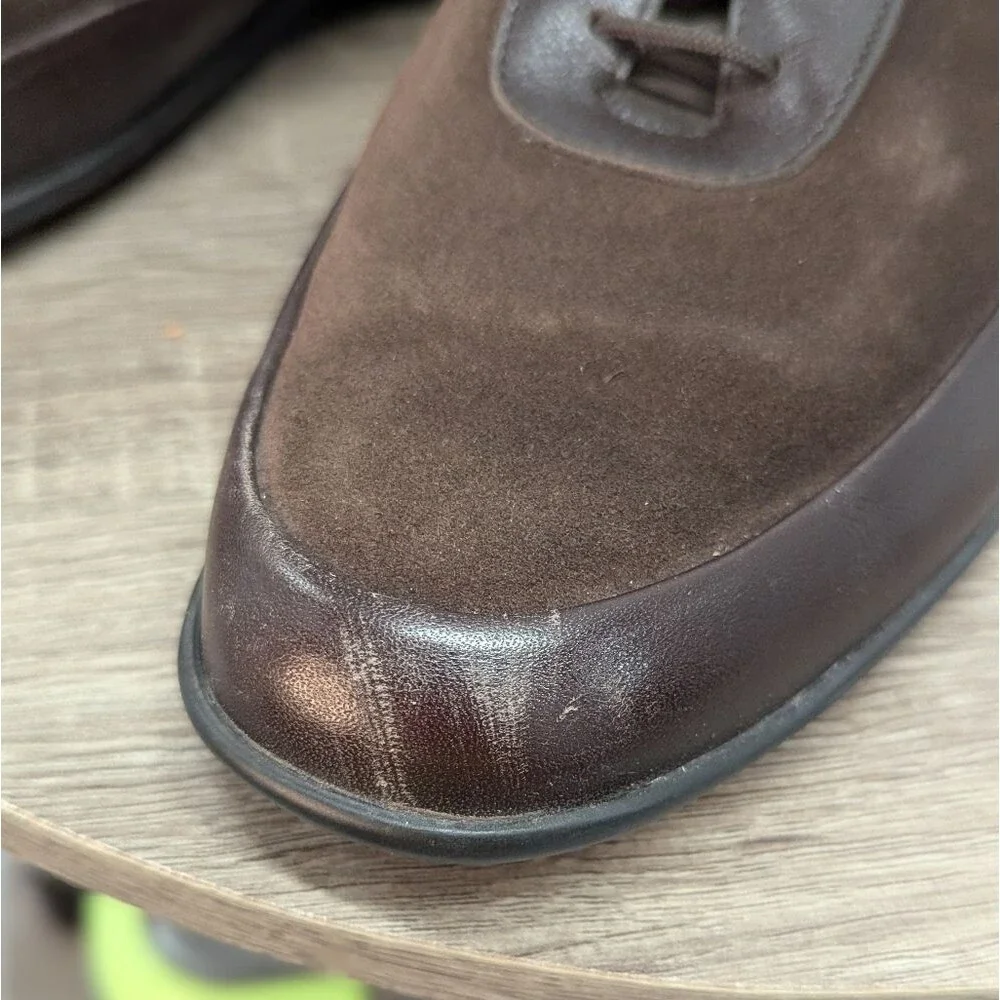 Men's Mephisto Brown Suede Leather Casual Shoes Comfort Walking Size 105.5 EU 43